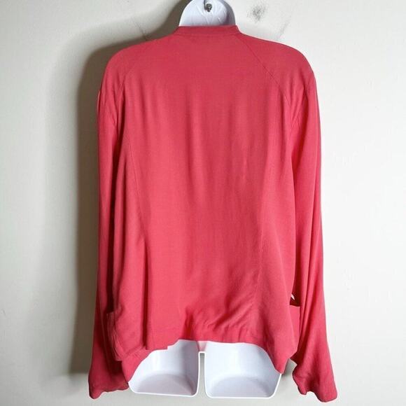 Kut from the Kloth Women Jacket XL Pink Draped Open Front Lace Lined Long Sleeve - Picture 6 of 9